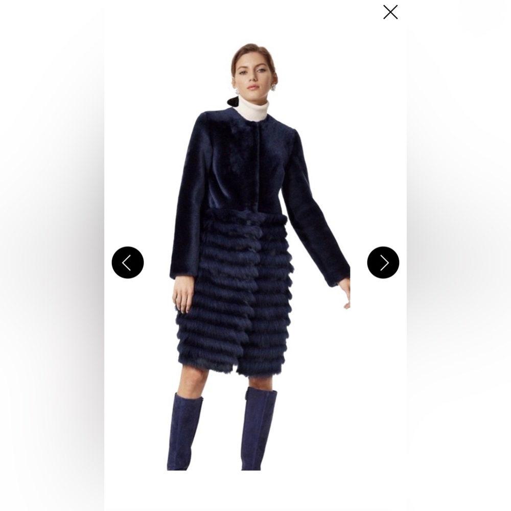 Full Length• Royal Blue•Lamb and Rabbit Fur Coat• Tory Burch - Picture 13 of 13